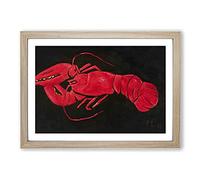 Lobster On Black by Marsden Hartley Framed Print | A2 Oak Framed Wall Art | Ready to Hang | Modern Animal Picture | Living Room Bedroom Lounge Office