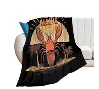 Lobster Palms Maine Fluffy Throw Blanket for Bed Sofa Cozy Decorative Fleece Blankets