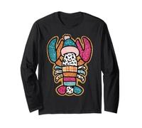 Lobster Patchwork Winter Hat Fun Design Long Sleeve T-Shirt
