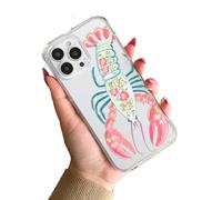 Lobster Pink Blue Floral Shell Silicone Y2K Clear TPU Custom Compatible With iPhone 11 12 13 14 15 16 16E 17 XR X SE 7 8 Air Pro Max Plus Mini S22 S23 S25 S26 Case Personalised Name Cover