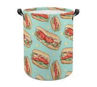 Lobster Roll Funny Laundry Baskets Collapsible Waterproof Clothes Hamper Storage Bins with Handles 13.8"x13.8"x17.3" 17.3"x17.3"x17.3"