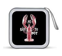 Lobster Say No to Pot Portable CD Case Holder 48 Capacity Travel DVD Storage Boxs Wallet Bag