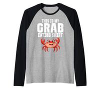 Lobster Seafood Lover Eating Crabs This is My Crab Eating Raglan Baseball Tee