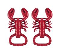 Lobster Shaped Bottle Opener Set of 2 - Creative Red Beer Bottle Opener for Kitchen, Bar, Picnic, BBQ or Party Use - Durable Metal Novelty Bottle Openers, Fun Gift for Seafood or Lobster Lovers
