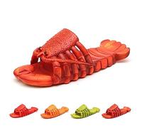 Lobster Slippers, Lobster Flip Flops, Summer Lobster Scandals Slides for Women Men (Dark Red, adult, women, numeric_9_point_5, numeric_range, uk_footwear_size_system, numeric_10_point_5, medium)