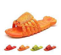 Lobster Slippers, Lobster Flip Flops, Summer Lobster Scandals Slides for Women Men (Orange, adult, women, numeric_6_point_5, numeric_range, uk_footwear_size_system, numeric_7_point_5, medium)