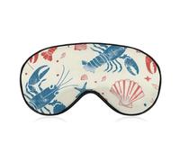 Lobster Starfish Shell Coral Comfortable Sleep Eye Mask Soft Covers for Sleeping with Adjustable Strap