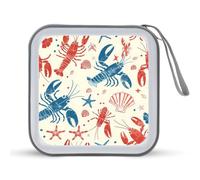 Lobster Starfish Shell Coral Portable CD Case Holder 48 Capacity Travel DVD Storage Boxs Wallet Bag