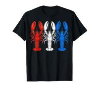 Lobster Trio Red White Blue Seafood Nautical Beach Ocean T-Shirt