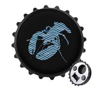 Lobster Waves Pattern 2 in 1 Magnetic Beer Bottle Opener Fridge Magnets Easy Storage Gift for Men Women Black-Style