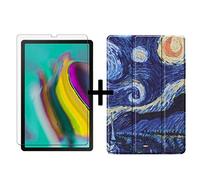 Lobwerk 2-in-1 Protective Set for Galaxy Tab S5e 10.5 Inch SM-T720 SM-T725 Smart Case with Auto Sleep/Wake Function and Protective Glass blue 04