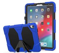 Lobwerk 3-in-1 Case for Apple iPad Pro 11 (2018) 11 Inch Outdoor Cover with Screen Protector and Stand blue blue