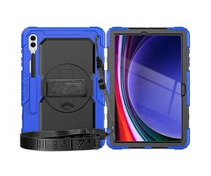 Lobwerk 4-in-1 Protective Case for Samsung Galaxy Tab S9 FE Plus+ X610/X616 2023 12.4 Inch Hard Case + Stand Function + Carry Strap