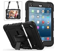 Lobwerk 4-in-1 Protective Hard Case for Apple iPad Mini 4/5 7.9 Inch with Stand Function and Carry Strap Black