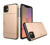 Lobwerk Protective Case for Apple iPhone 11 2019 6.1 Inch Credit Card Case Shockproof Gold