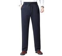 Locachy Men¡¯s Elastic Waist Casual Pants with Drawstring Stretchy Quick Dry Trousers, Navy, 40