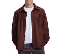 Locachy Men's Casual Corduroy Shirt Loose Button Down Corduroy Shacket Jacket, Brown, M