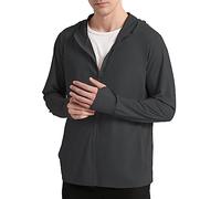 Locachy Men's UPF 50+ Sun Protection Outdoor Lightweight Full Zip Hoodie Jacket Long Sleeve Fishing Hiking Performance Shirt, Style 02 Dark Grey, L