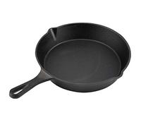 LOCADENCE 10.75in Cast Iron Skillet, One Piece Non Stick Multi Functional Camping Cookware with Ergonomic Handles, Cooking Pot for Gas, Induction Cooker, Outdoor Open Fire, Oven