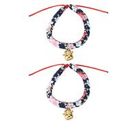LOCADENCE 2Pcs Dog Cat Collar with Bells, Cat Collar Charms, Cat Collar Breakaway, Puppy Collars for Growing Cats, Small Dogs