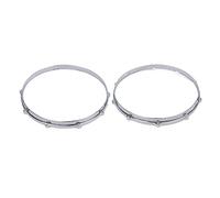 LOCADENCE 2Pcs Drum Hoop Set, Universal 10 Hole 14in Alloy Sound Improvement Decorative Drum Hoop for Performance and Travel