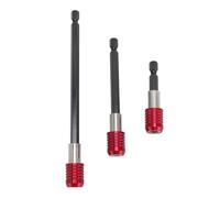 LOCADENCE 3PCS Drill Bit Extension Set, Drill Screwdriver Bit Extender, 1/4 Inch Hex Shank Drill Extension Bit Holder, 60mm 100mm 150mm Wood Spade Drill Bit Extension