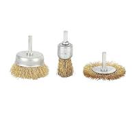 LOCADENCE 3Pcs Electric Drill Wire Brush, 4500RPM Maximum Stainless Steel Abrasive Wire Wheel, Cordless Electric Grinder Wire Pen Brush, Crimping Wire Wheel Brush