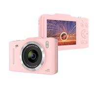 LOCADENCE 4K Digital Camera, 48MP 16X Zoom Portable Digital Video Camera Built in LED Flash, 2.8 Inch IPS Screen Anti Shake Compact Travel Camera for Teens Adult Beginner (Pink)