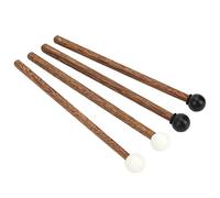 LOCADENCE 4Pcs Steel Tongue Drum Mallets, 16.5cm Drumstick with Rubber Hammer Head and Wooden Handle, Percussion Mallets for Drummers and Practitioners