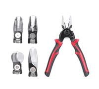 LOCADENCE 5 in 1 Pliers Set, Multifunctional Interchangeable Wire Stripping Pliers with 5 Heads, Heavy Duty Wire Stripper Tool for Cutting Stripping Crimping Cruising