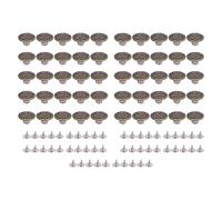 LOCADENCE 50 Sets Pants Button Pins, Metal Pants Button Tightener, Stainless Steel 17mm Star Letter Pattern Buttons and 2x6.5mm Pointed Crossed Iron Screws