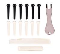 LOCADENCE Acoustic Guitar Bridge Pins, 2 Color Metal Pulling Bridge Pins Guitar Saddle Nut Pin Remover Set Professional Guitar Repair Replacement Parts for Acoustic Guitar
