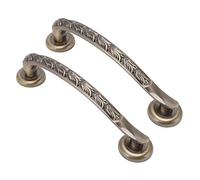 Locadence Cabinet Pull Handles, Decorative European Style Antique Zinc Alloy Gate Handles, Dresser Door Pulls for Kitchen Bathroom Closets Drawers (9820 old bronze of 297 mm)