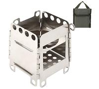 LOCADENCE Camping Wood Stove, Folding Stainless Steel Wood Burning Camp Stove, 4.1 X 3.7 Portable Backpacking Stove for Outdoor Picnic BBQ Camping Hiking