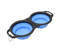 LOCADENCE Collapsible Dog Bowls, 2 in 1 Multi Purpose Thickened Odorless Portable Foldable Pet Feeding Watering Dish with Carabiner, Pet Accessories for Hiking