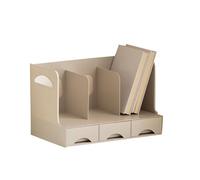 Locadence Desktop Bookshelf Organizer, Multifunctional Display Shelf Book Rack with Drawer, Office Storage Rack for Home Office Study Room (Without insertion of pencil support)