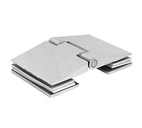 LOCADENCE Glass Shower Door Hinges, Beveled Double Sided Heavy Duty Stainless Steel Cabinet Hinges, Bathroom Gate Clamp for 8-12mm Glass