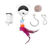 Locadence Interactive Cat Toy, 500mAh Battery Powered Innovative Retractable Rope Automatic Cat Toy, Hanging Electric Moving Cat Ball Toy for Pets Entertainment