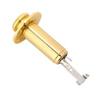 Locadence Stereo Long Threaded Output Jack, Brass Mono Guitar Bass Barrel, Pin 6.35mm 1/4 Output Jack Socket, Cylinder Input Output Jack with 3 Pins for Acoustic Electric Guitar (Gold)