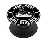 Local and Hero Soil Builder Nature Worm Design PopSockets Adhesive PopGrip