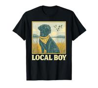 Local Boy Black Hunting Dog Marsh Sunset Southern Vintage T-Shirt