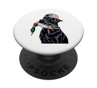 Local Boy Black Lab Hunting Dog Marsh Scene Sunset Vintage PopSockets Adhesive PopGrip