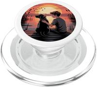 Local Boy Black Lab Marsh Scene Sunset Vintage Country PopSockets PopGrip for MagSafe