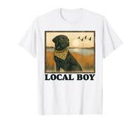Local Boy Duck Hunting Dog Black Lab Marsh Sunset Southern T-Shirt
