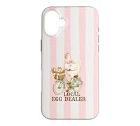 Local Egg Dealer Chicken Delivering Eggs Bicycle Stripes Case for iPhone 16 Plus
