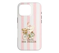 Local Egg Dealer Chicken Delivering Eggs Bicycle Stripes Case for iPhone 16 Pro