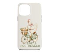Local Egg Dealer Chicken Delivering Eggs Riding Bicycle Bows Case for iPhone 13 Pro Max