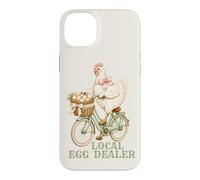 Local Egg Dealer Chicken Delivering Eggs Riding Bicycle Bows Case for iPhone 14 Plus