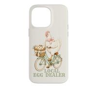 Local Egg Dealer Chicken Delivering Eggs Riding Bicycle Bows Case for iPhone 14 Pro Max