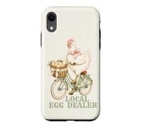 Local Egg Dealer Chicken Delivering Eggs Riding Bicycle Bows Case for iPhone XR